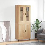 vidaXL Buffet haut Chêne sonoma 69 5x34x180 cm Bois d'ingénierie