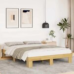 vidaXL Cadre de lit sans matelas 140x190 cm bois massif de chêne