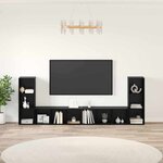 vidaXL Meuble TV 4 Pièces Chêne noir 37 x 35 x 107.5 cm Bois stratifié