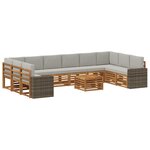 vidaXL Ensemble de canapés d'extérieur 11 Pièces Naturel et gris clair