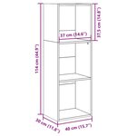 vidaXL Bibliothèque chêne sonoma 40x30x114 cm bois d'ingénierie