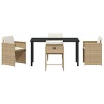 vidaXL Ensemble de salle à manger pour jardin 5 Pièces Beige Poly rotin