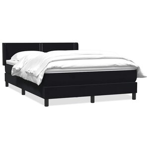 vidaXL Sommier à lattes de lit avec matelas noir 160x210 cm velours