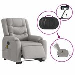 vidaXL Fauteuil inclinable de massage électrique gris nuage tissu
