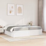 vidaXL Lit avec matelas blanc 200x200 cm bois massif de pin