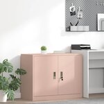 vidaXL Armoire de rangement Rose 90 x 40 x 70 cm Acier