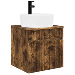 vidaXL Meuble de lavabo mural Chêne fumé 49 x 44 5 x 65 cm