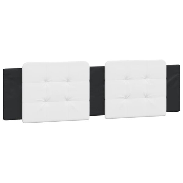 vidaXL Coussin de tête de lit blanc et noir 180 cm similicuir