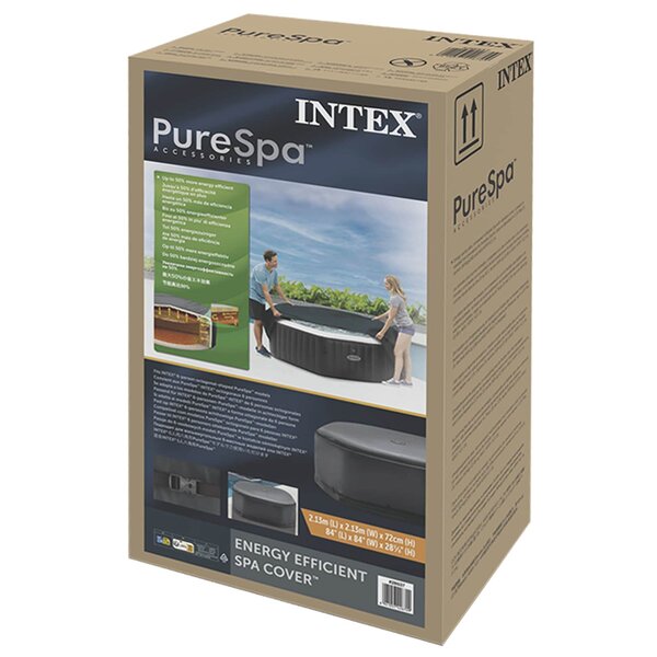 INTEX Housse de spa Gris foncé 211 x 211 cm PVC et PU