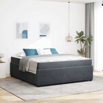vidaXL Cadre de lit avec matelas Gris foncé 180 x 200 cm Velours