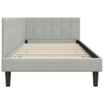 vidaXL Cadre de lit d'angle Gris clair 100 x 200 cm Velours