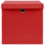 vidaXL Boîtes de rangement et couvercles 4 Pièces Rouge 32x32x32 cm Tissu