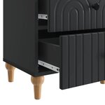 vidaXL Cabinet de chevet Noir 43 x 34 5 x 48 cm Bois d'ingénierie