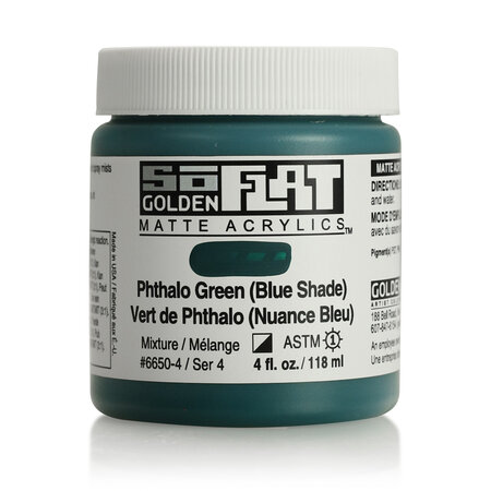 Peinture Acrylic SoFlat Golden 118 ml Vert de Phtalo (Nuance Bleu) S4