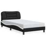 vidaXL Cadre de lit sans matelas Hvar noir et blanc 100x200 cm similicuir
