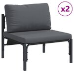 vidaXL Ensemble de canapé de jardin 7 Pièces Anthracite Acier & Tissu
