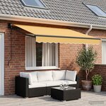 vidaXL Auvent rétractable Sable 3 5 x 2 m Polyester et métal