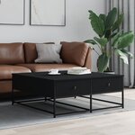 vidaXL Table basse noir 100x99x40 cm bois d'ingénierie