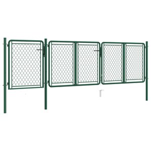 vidaXL Portail de jardin Acier 75x395 cm Vert