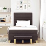 vidaXL Lit à ressorts avec tête de lit Marron foncé 190 x 120 cm tissu