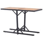 vidaXL Table de jardin Noir Bois d'acacia solide et résine tressée
