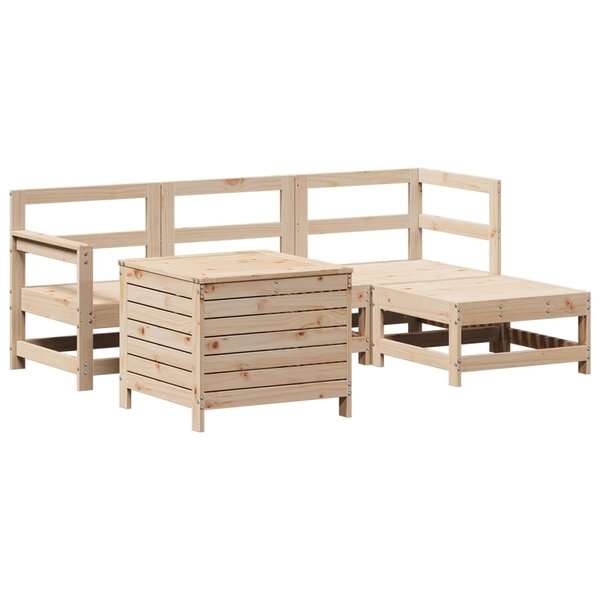 vidaXL Salon de jardin 5 Pièces bois de pin massif