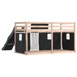 vidaXL Lit superposé sans matelas avec toboggan blanc noir 90x190 cm