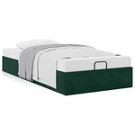 vidaXL Cadre de lit ottoman sans matelas vert foncé 90x190 cm velours