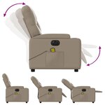 vidaXL Fauteuil de massage inclinable électrique cappuccino similicuir