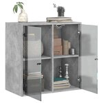 vidaXL Armoire murale avec portes en verre gris béton 68x37x68 5 cm
