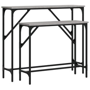 vidaXL Tables console 2 Pièces sonoma gris bois d'ingénierie