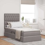 vidaXL Lit avec rangement et LED avec LED Taupe 90 x 200 cm Polyester