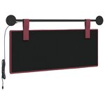 vidaXL Tête de lit suspendue Avec lumière LED Bordeaux Tissu