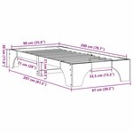 vidaXL Cadre de lit Blanc 207 x 97 x 30 cm Bois massif en pin