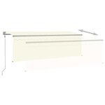 vidaXL Auvent automatique et store capteur de vent et LED 4x3 m Crème