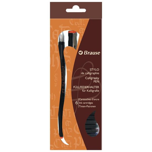 Stylo de calligraphie 1 1mm avec 6 Cartouches d'Encre BRAUSE CALLIGRAPHIE