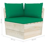vidaXL Salon de jardin palette 7 Pièces avec coussins Épicéa imprégné