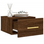 vidaXL Table de chevet murale chêne marron 35x35x20 cm