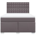vidaXL Sommier à lattes de lit avec matelas Gris 140x190 cm Similicuir