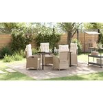 vidaXL Ensemble de salle à manger pour jardin 5 Pièces Beige polyrotin