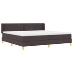 vidaXL Lit à ressorts Marron foncé et Blanc 200 x 200 cm Tissu