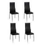 vidaXL Chaises à manger lot de 4 noir similicuir