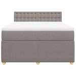 vidaXL Sommier à lattes de lit avec matelas Taupe 140x190 cm Tissu