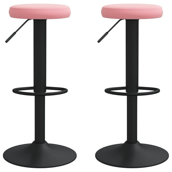 vidaXL Tabourets de bar lot de 2 rose velours