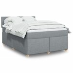 vidaXL Sommier à lattes de lit avec matelas Gris clair 160x200cm Tissu