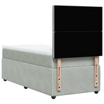vidaXL Sommier à lattes de lit et matelas Gris clair 80x200 cm Velours