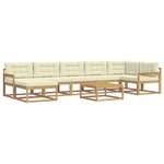 vidaXL Ensemble de canapés d'extérieur 8 Pièces Blanc et crème