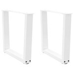 vidaXL Pieds de table basse en forme de V  2 pièces  blanc  60 x (42-43 3) cm  acier