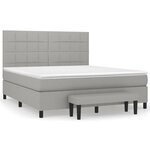 vidaXL Sommier à lattes de lit avec matelas Gris clair 180x200cm Tissu