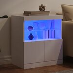 vidaXL Buffet avec lumières LED blanc 60x37x67 cm